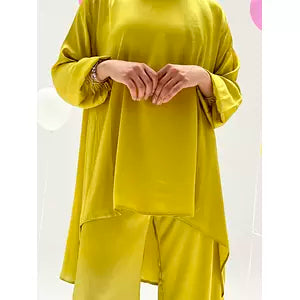 Crepe satin top ( lime green )