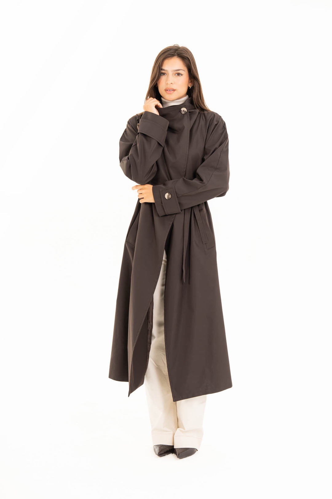 Selene Trench Coat - Dark Brown