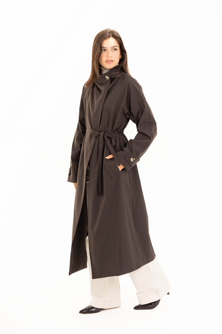 Selene Trench Coat - Dark Brown