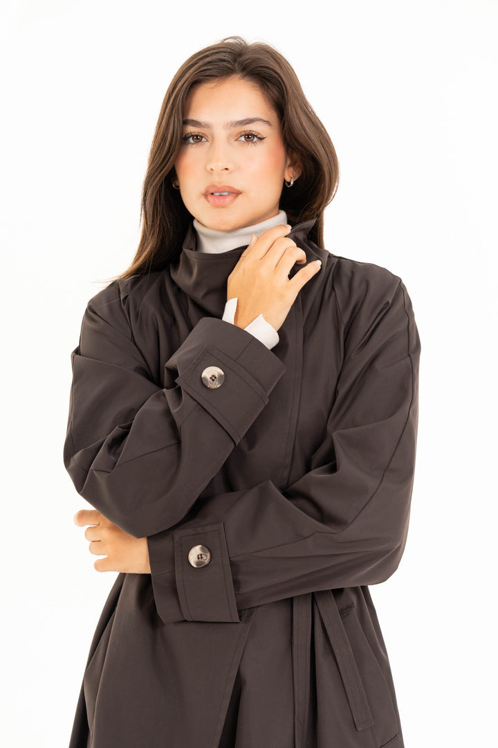 Selene Trench Coat - Dark Brown
