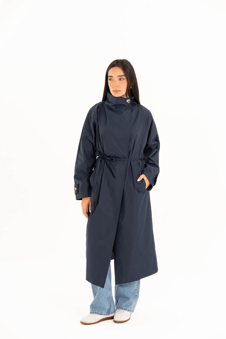 Selene Trench Coat - Navy