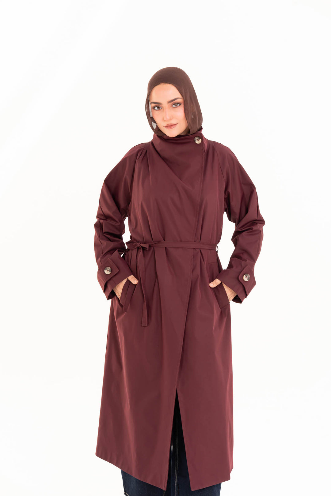 Selene Trench Coat - Red