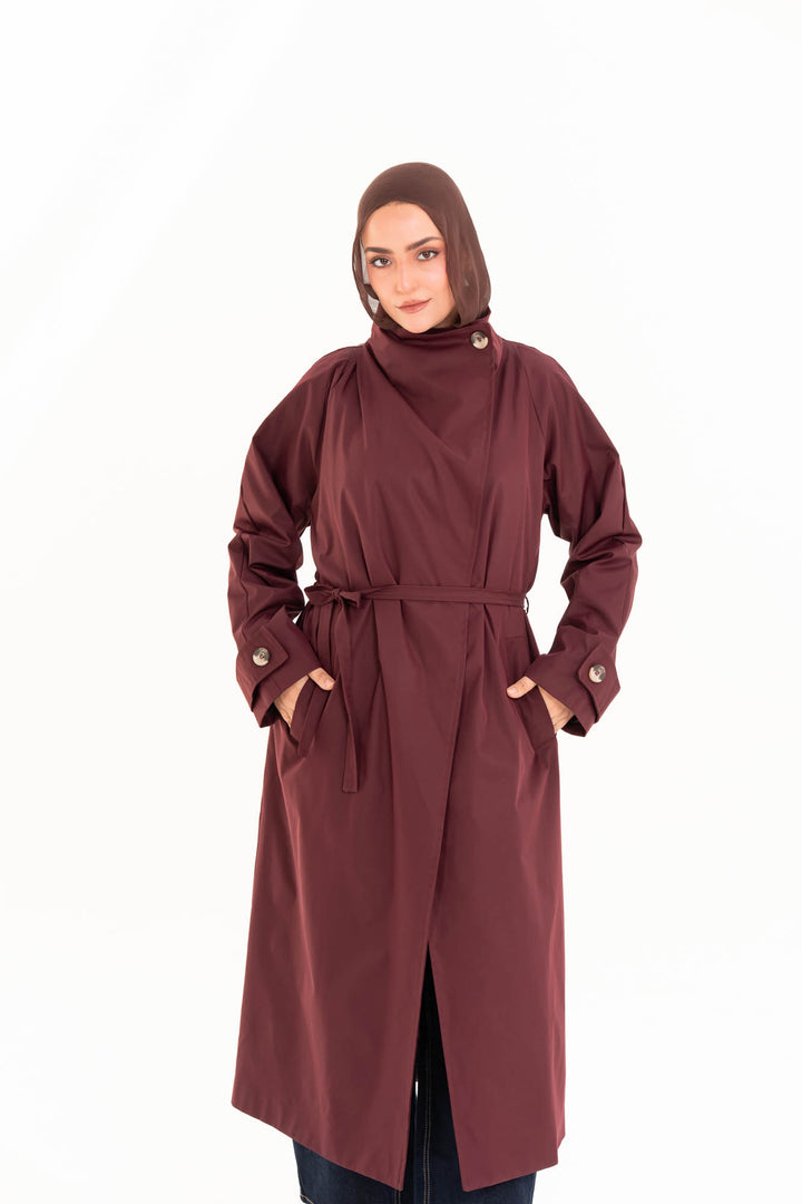 Selene Trench Coat - Red
