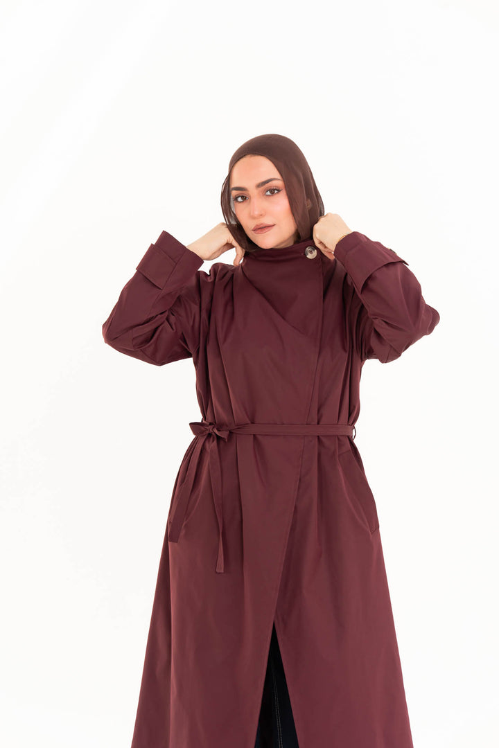 Selene Trench Coat - Red