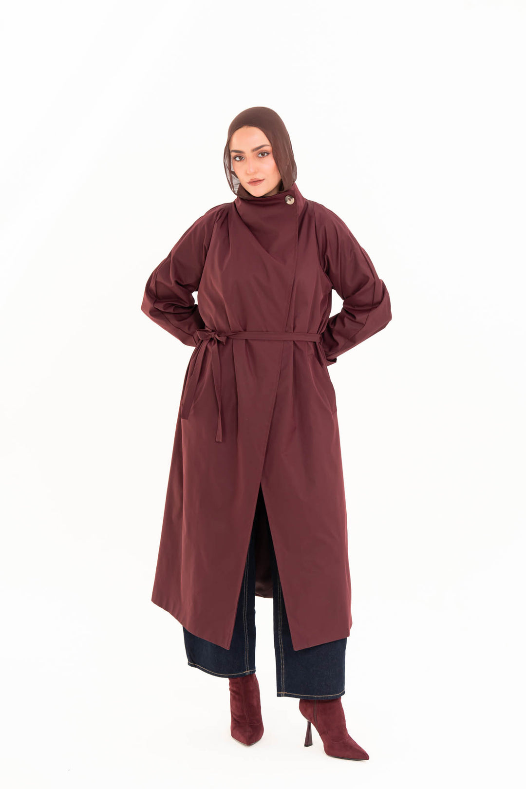 Selene Trench Coat - Red
