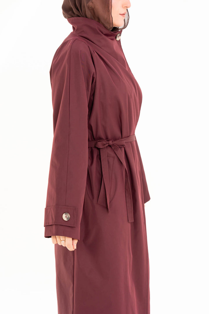 Selene Trench Coat - Red