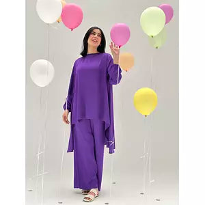 Crepe satin top (purple)