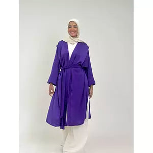crepe stain kimono purple