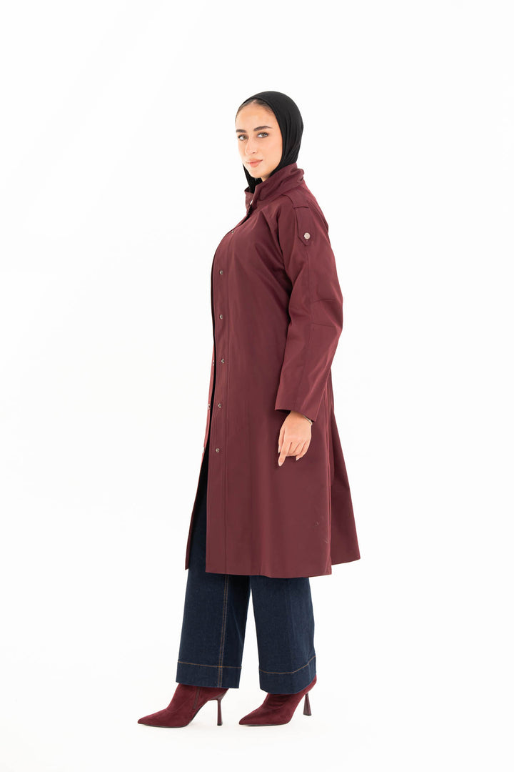 Vera Trench Coat - Burgundy