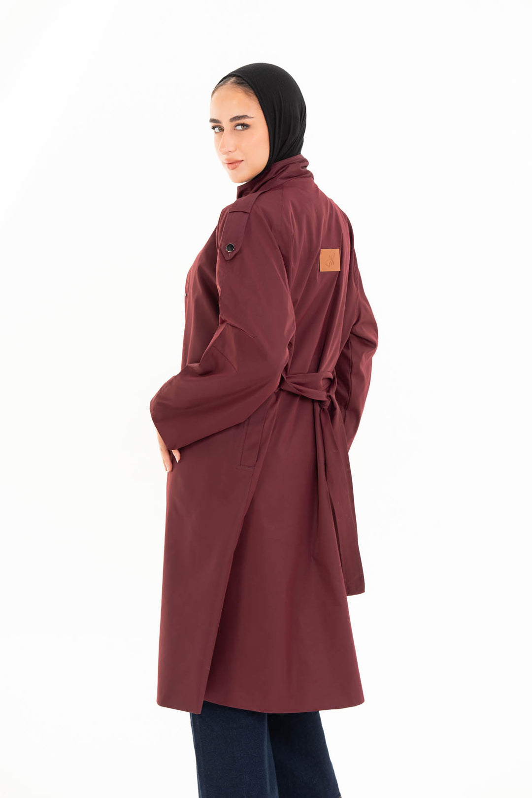 Vera Trench Coat - Burgundy