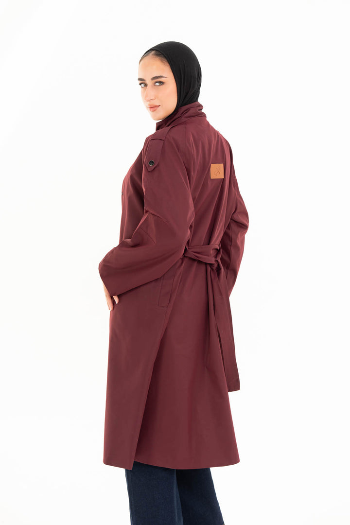 Vera Trench Coat - Burgundy