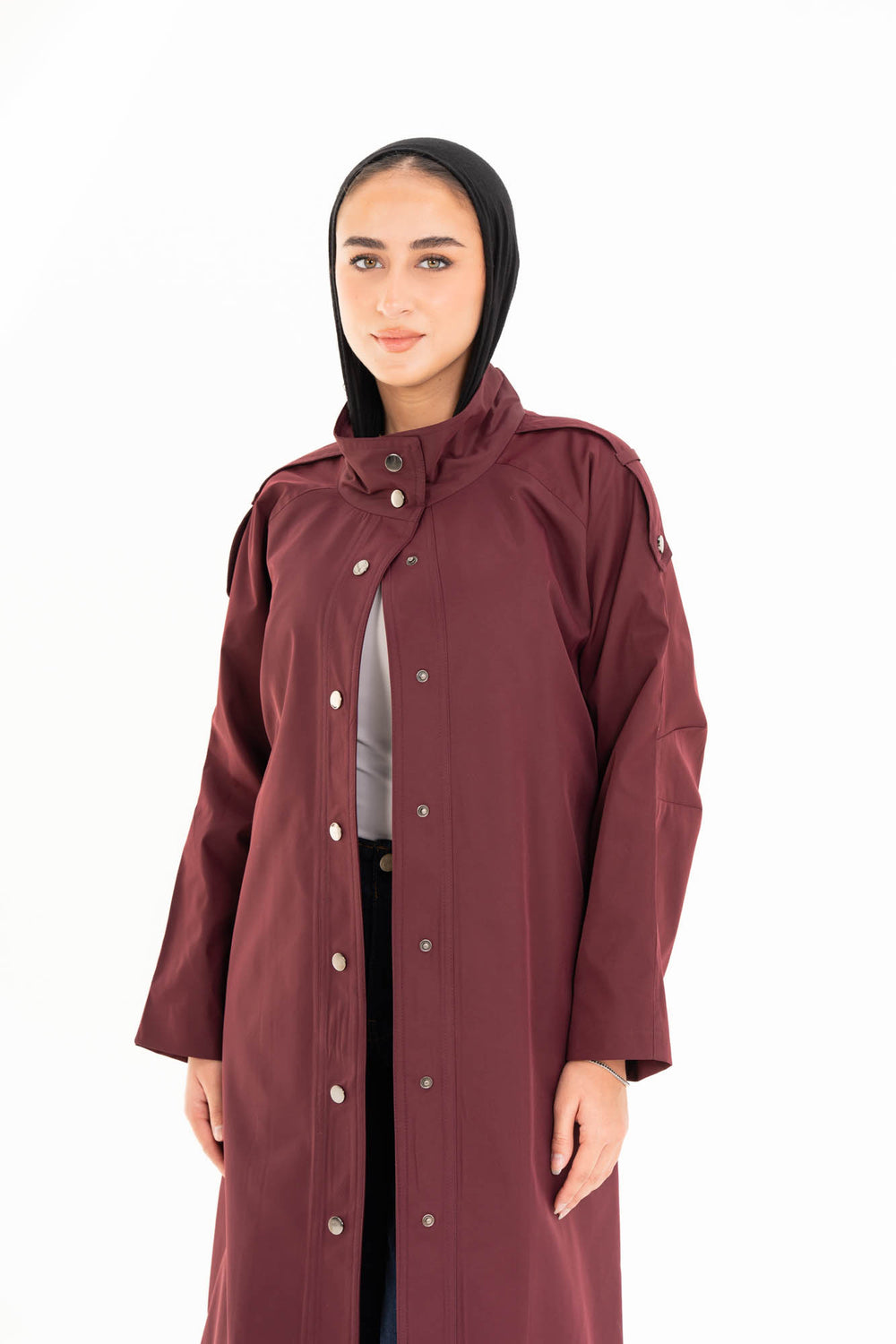 Vera Trench Coat - Burgundy