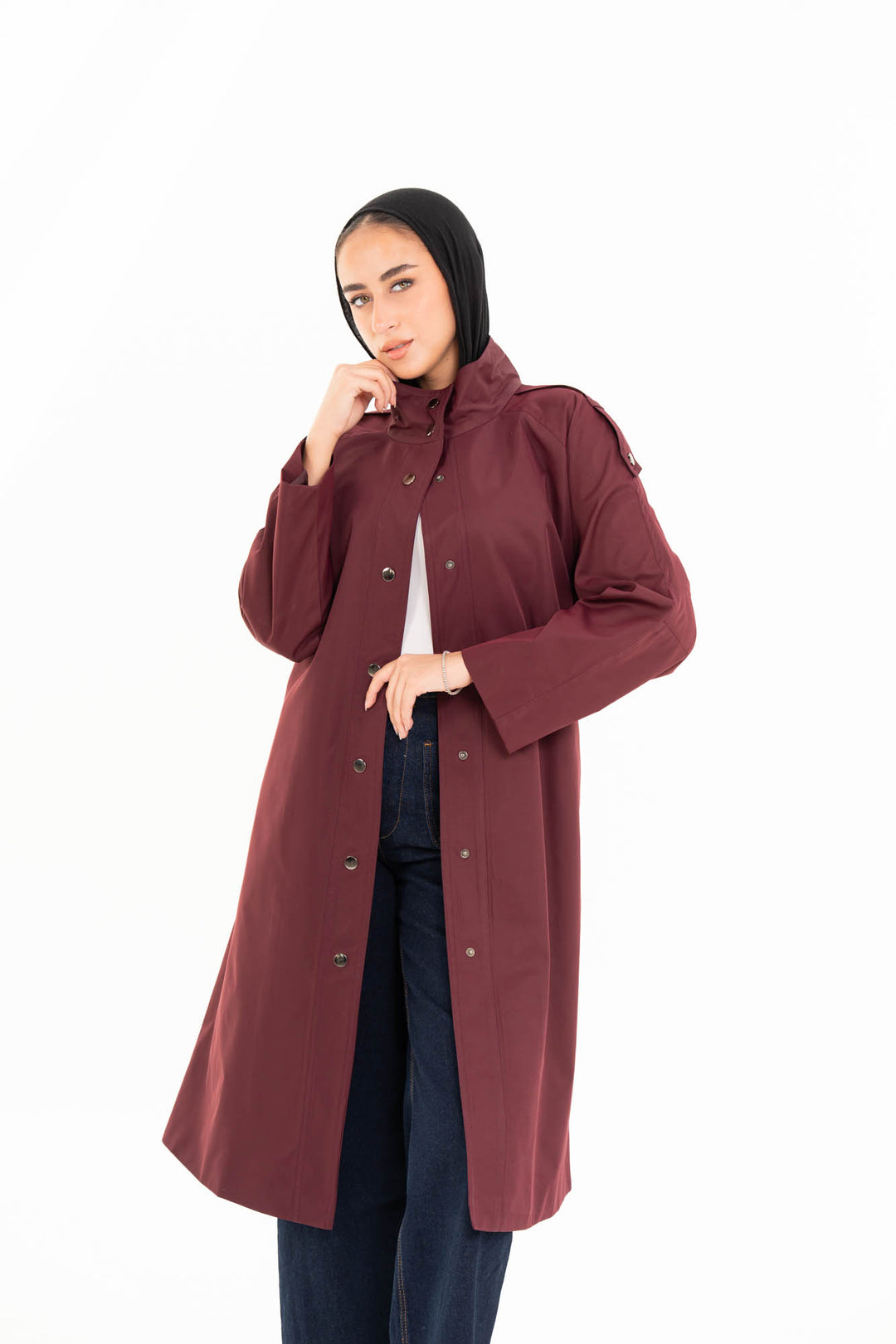Vera Trench Coat - Burgundy