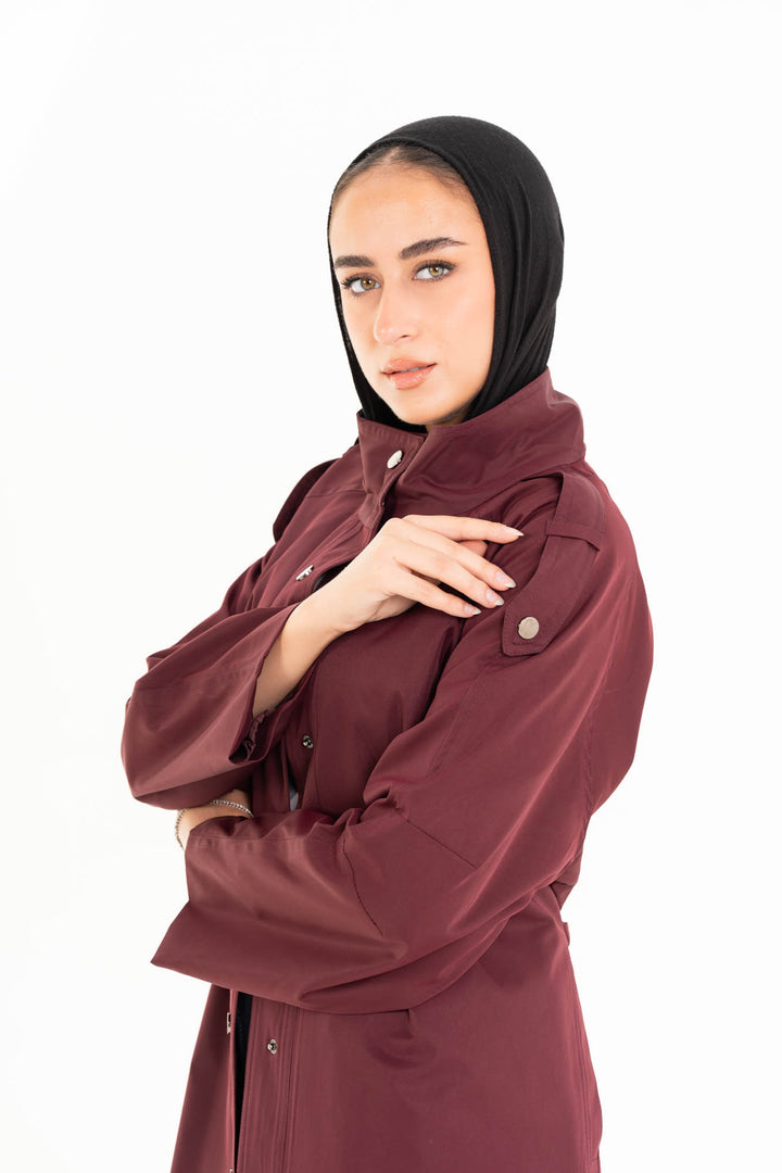 Vera Trench Coat - Burgundy