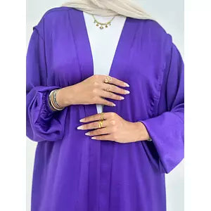 crepe stain kimono purple