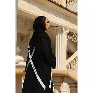 Black linen kaftan-110