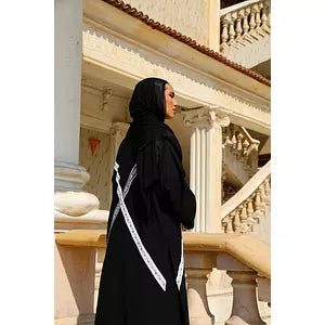 Black linen kaftan-110