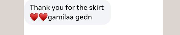 Original customer message screenshot with identifying details removed